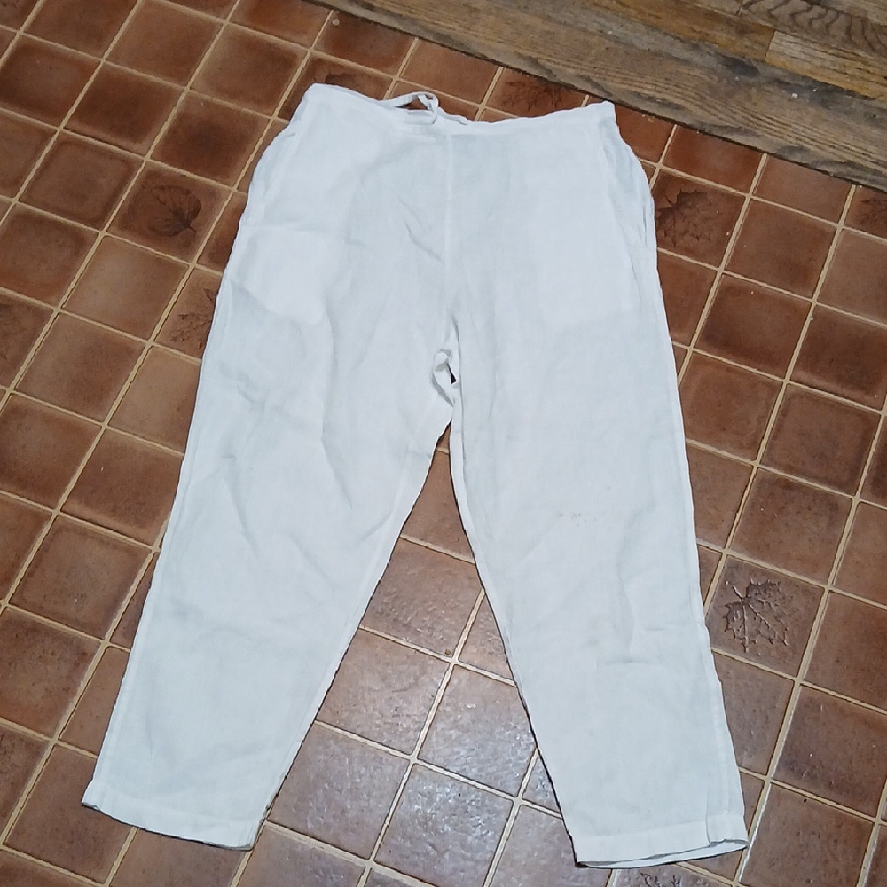 Samson 100 Linen Wide Leg  Crop Beach Pant